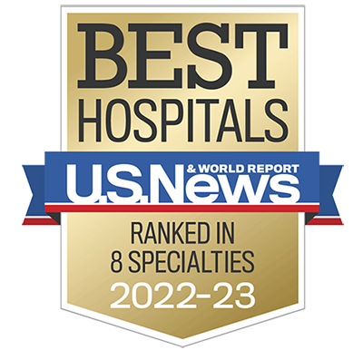2022-23 US News and World Report Best Hospitals Survey Keck Medicine of USC Ranked in 8 Specialties Badge